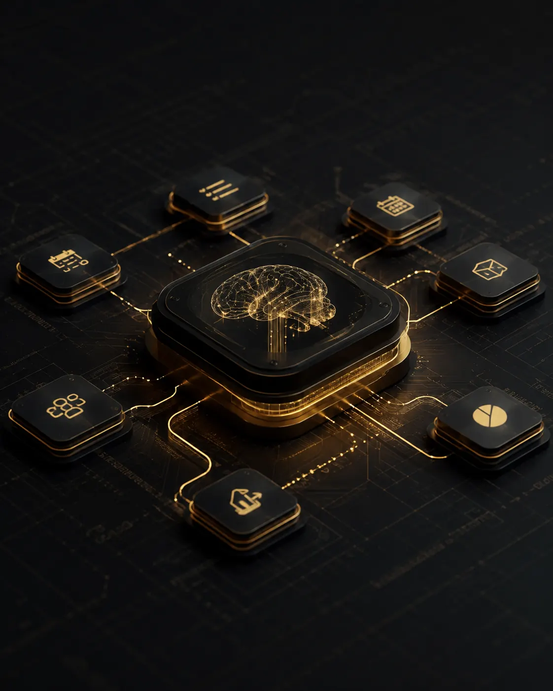 Black and gold idea system visual
