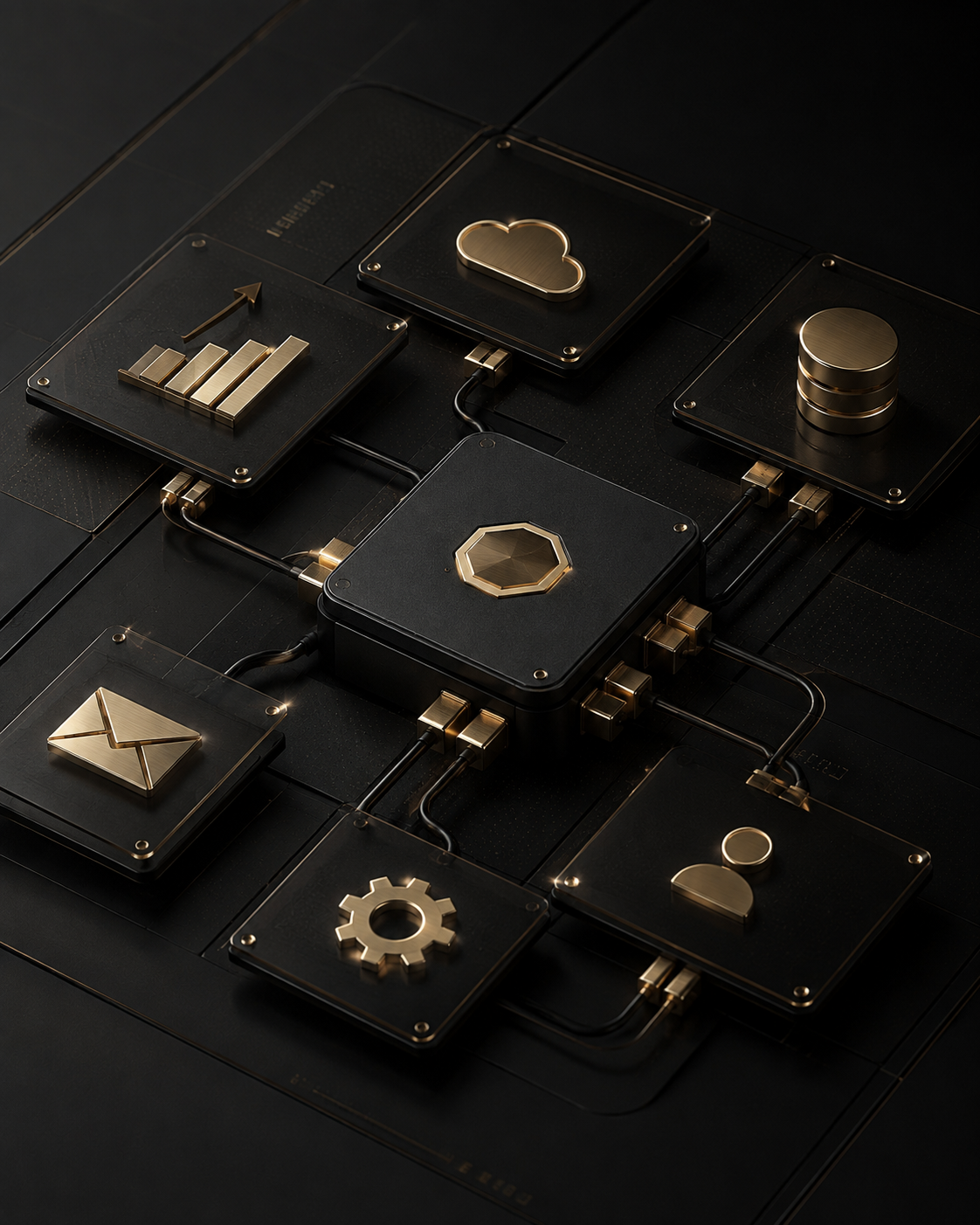 Black and gold connected infrastructure system